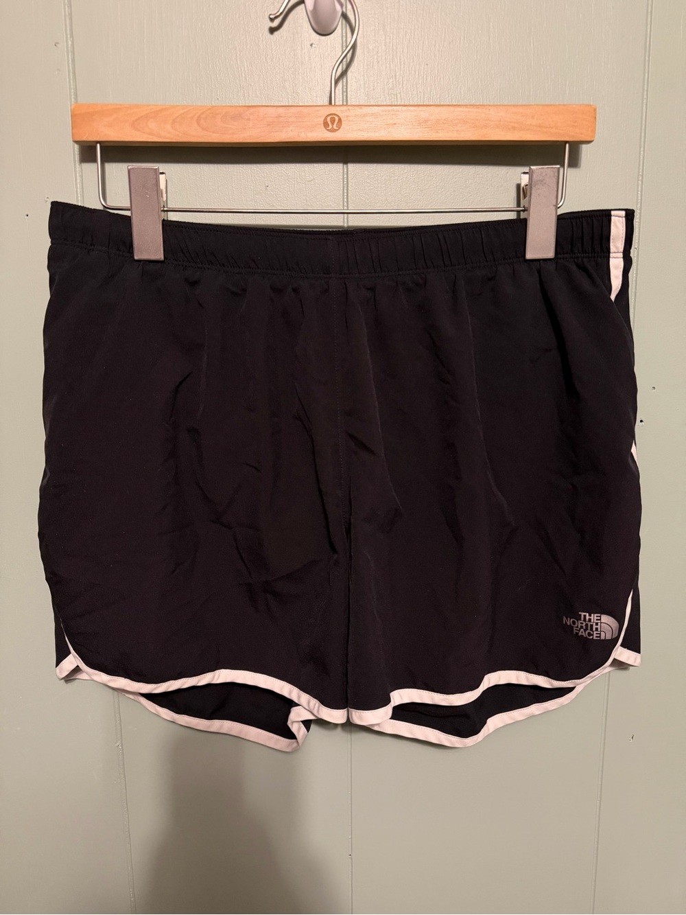 The North Face Women’s Black Athletic Shorts with White Trim